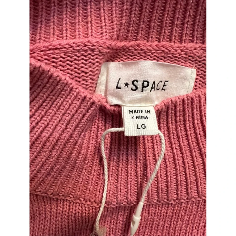 NWT! L*Space Tunic Sweater Knit Mock Neck Coral Pink Large‎